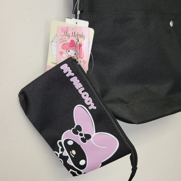 Sanrio My Melody Crossbody Bag & Pouch Black - Picture 2 of 11